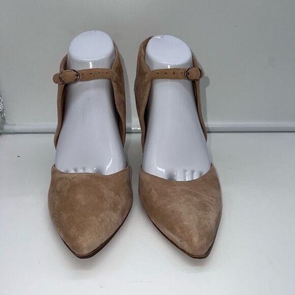 Free People Beige Suede Ankle Strap Heels - Picture 4 of 13